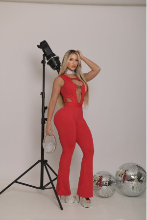 Macacão Flare Vermelho